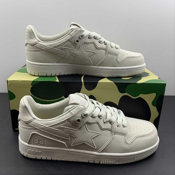 low bape shoes all white